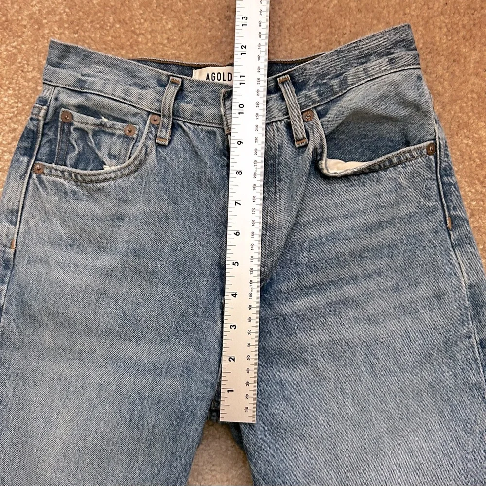 Agolde High Rise Straight Leg Distressed Jeans - Picture 9 of 11